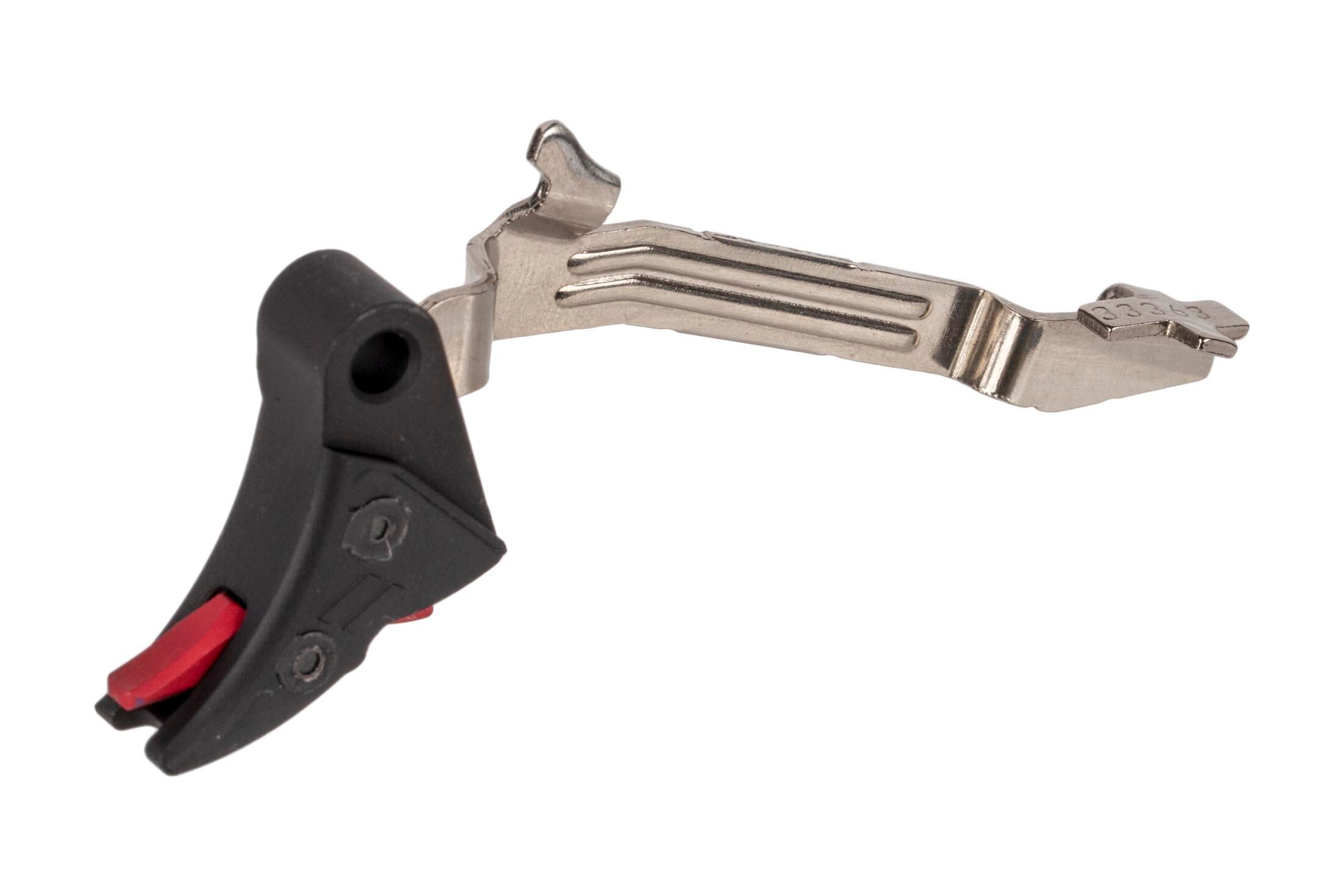 Zev Technologies Pro Glock 43 Trigger Curved Black/Red CFTPROBAR43BR